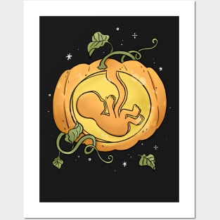 Pumpkin Jack-O-Lantern Maternity Baby Posters and Art